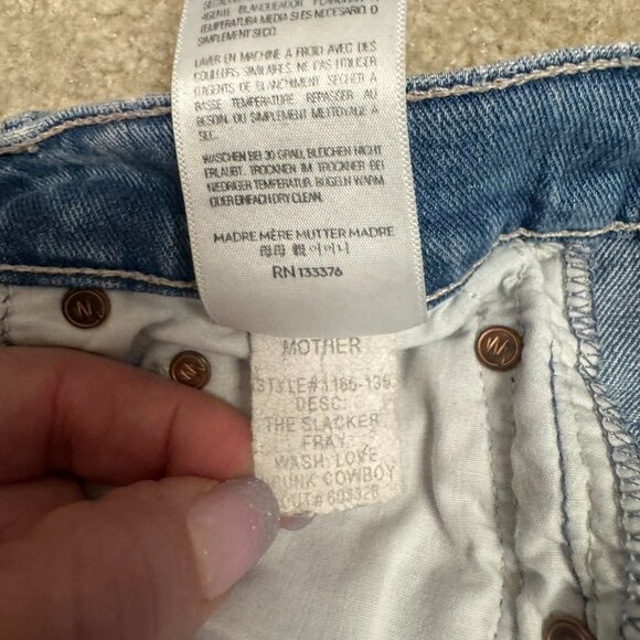 MOTHER The Slacker Fray Jeans Love Drunk Cowboy Raw Hem Size 25 - Picture 5 of 9